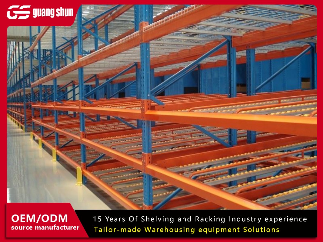 Flow rack shelving