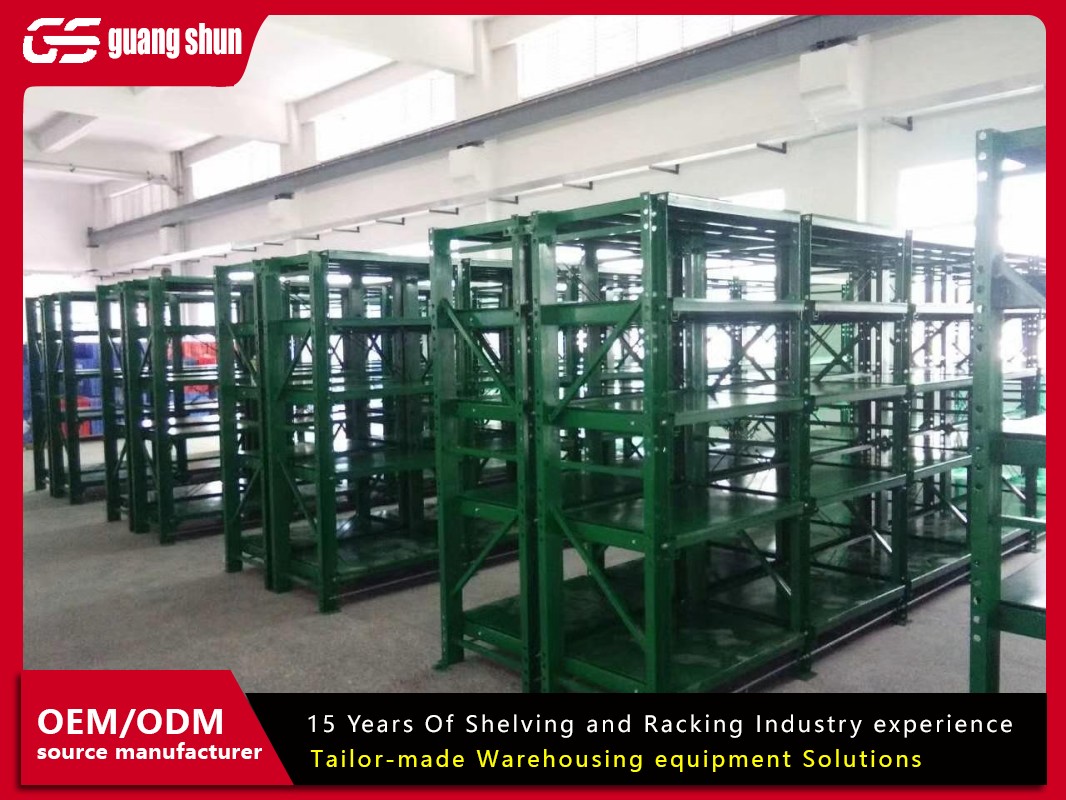 Shelves for placing molds
