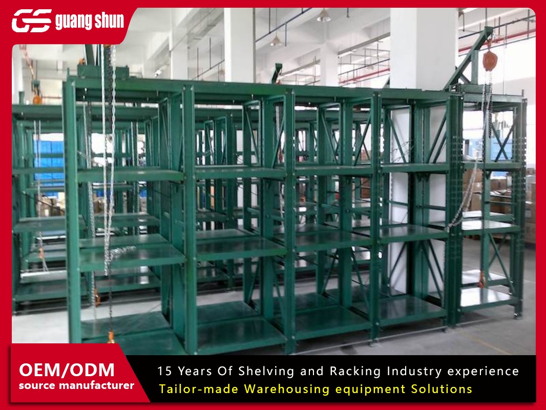 Shelves for placing molds