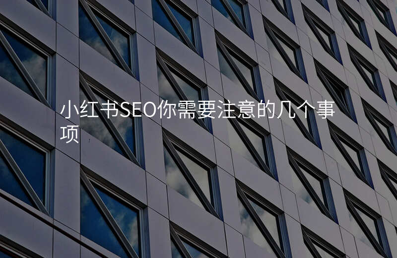 小红书SEO你需要注意的几个事项