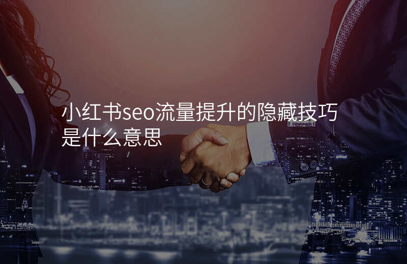 小红书seo流量提升的隐藏技巧是什么意思
