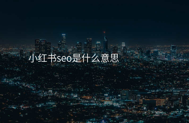 小红书seo是什么意思