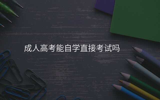 成人高考能自学直接考试吗