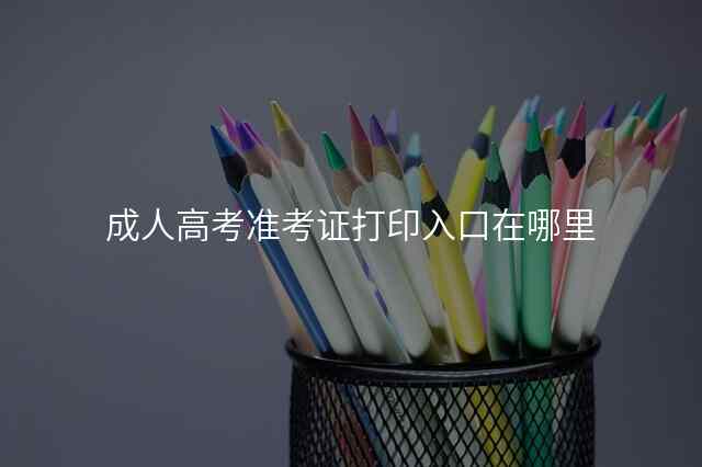 成人高考准考证打印入口在哪里