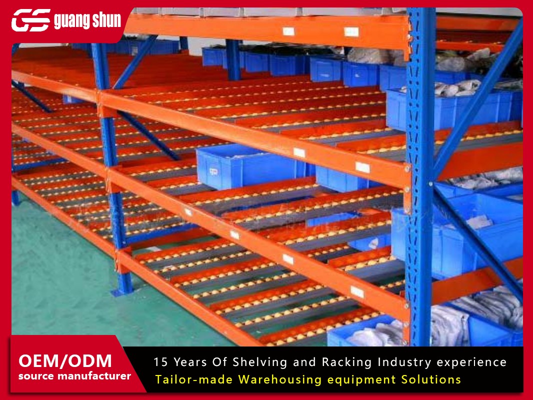 Flow rack shelving