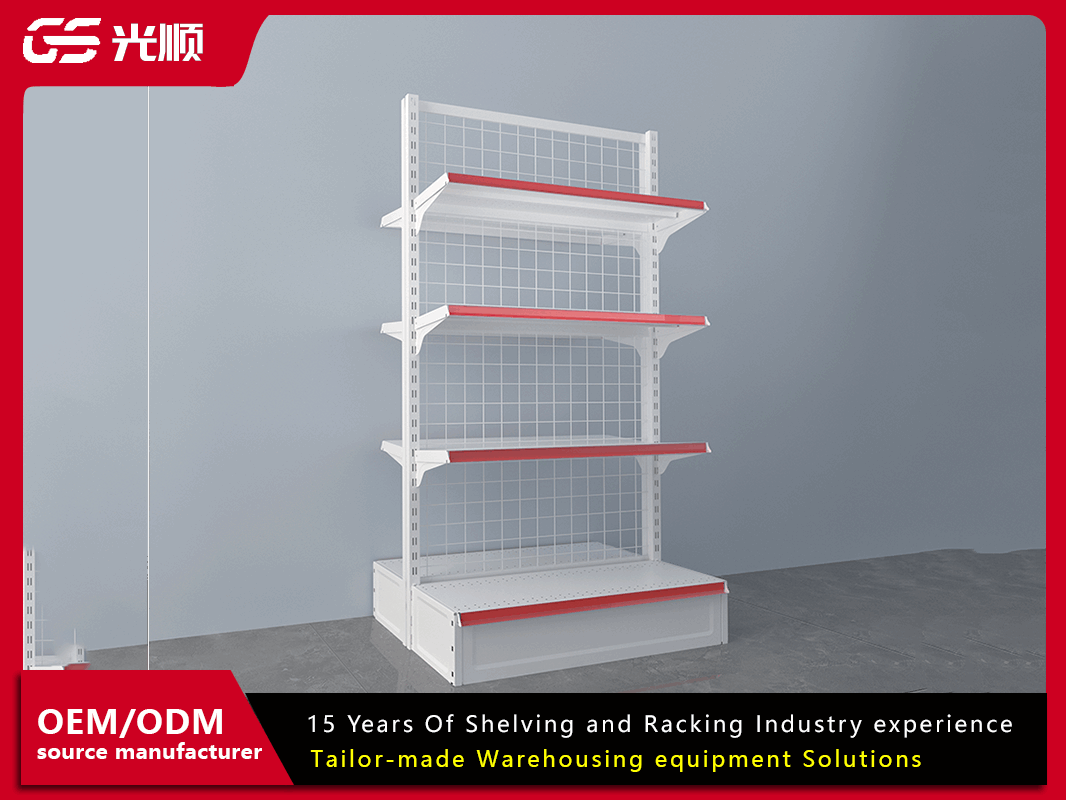 double Back mesh retail shelves