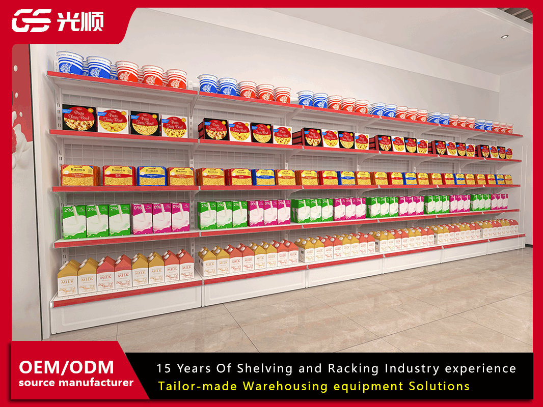Effect picture of shelves placed against the wall