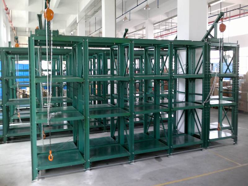 Shelves for placing molds