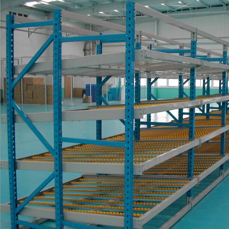 Flow rack shelving