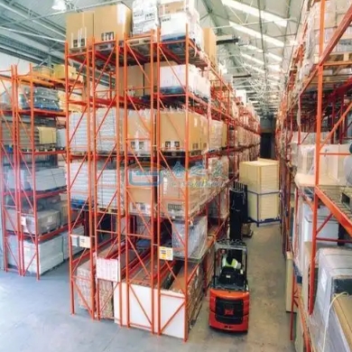 Warehouse rack layout and warehouse rack aisle width design