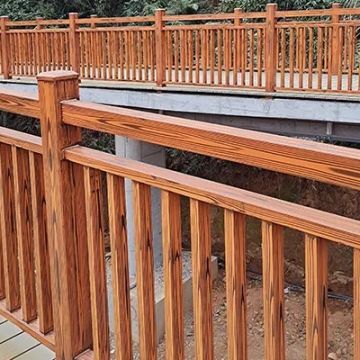 水泥仿木栏杆/护栏_仿木地板砖_园林景观小品-辉也纳建材