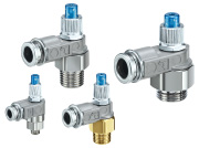 SMC 六角扳手调整型 带刻度的金属材质速度控制阀ASB-□H