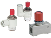 SMC 带残压排气阀的速度控制阀AS