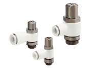 SMC 难燃性一字螺丝刀调节型速度控制阀(弯头型)AS□2□1F-W2D