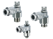 SMC 带快换管接头的金属速度控制阀ASB