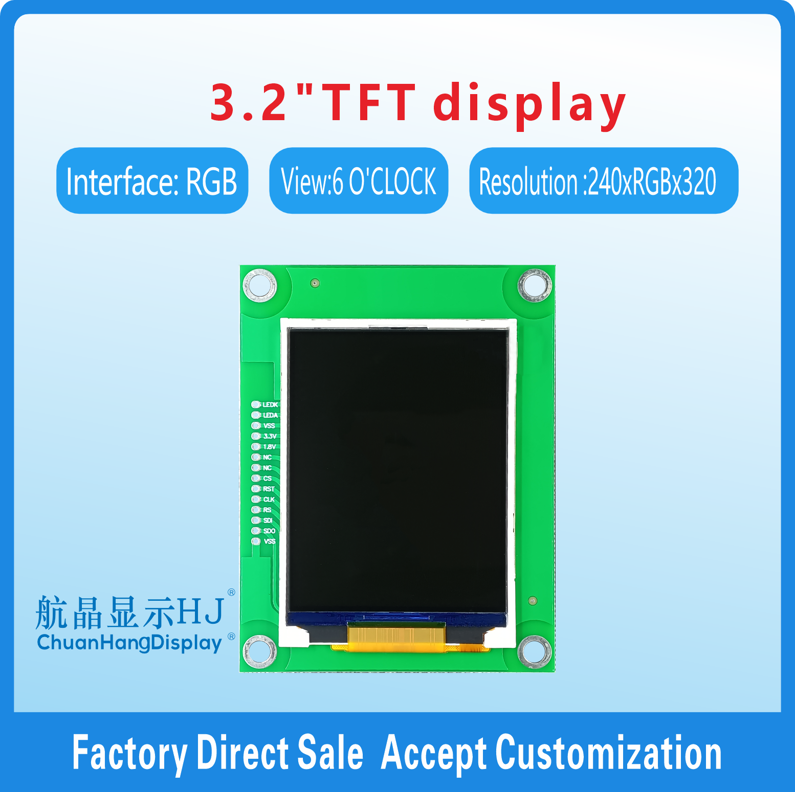 3.2 inch 240x320 IPS TFT Screen 14 Pins 240*320 TFT LCD Module ST7789T3 ...
