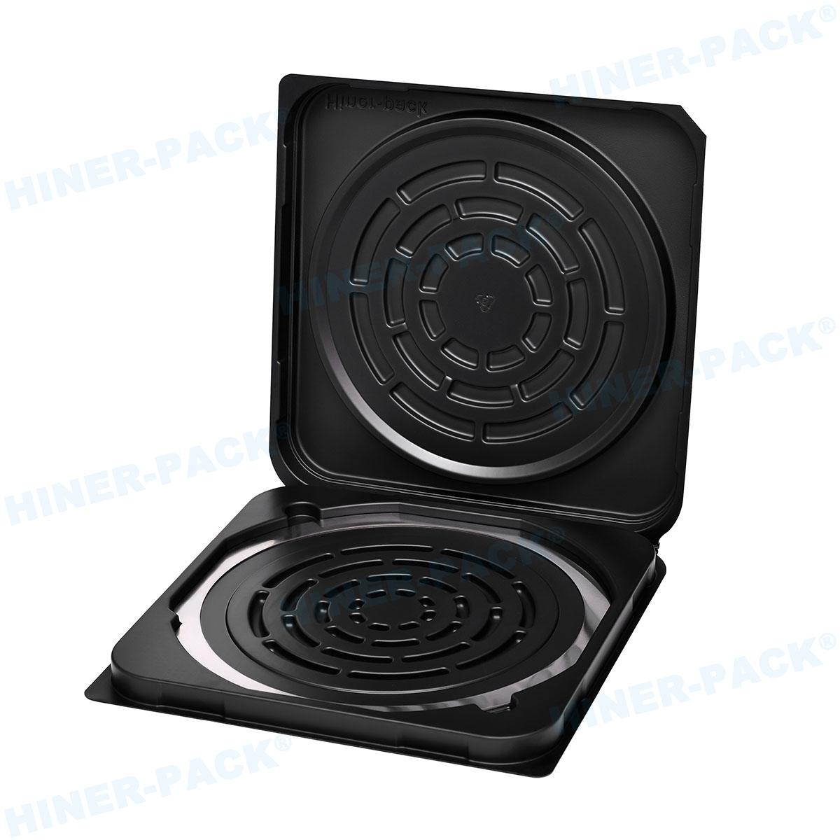 12-inch Vacuum-Formed Flex Frame Single Wafer Shipper - Black PET